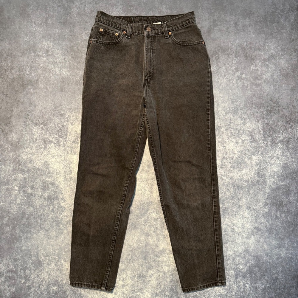 Vtg 90s Levi's 521 High Waisted Jeans Women's 14 S Tapered Black Mom Jeans 1995